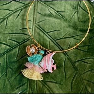 Custom Fish and Pearl Bangle